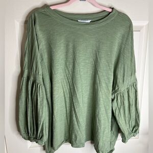 Sage Green Top with Bubble Sleeves size XXXL (22}